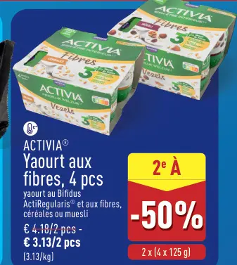 Offre: Yaourt aux fibres, 4 pcs