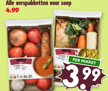 Aanbieding: Tomaten Soep / Erwten Soep