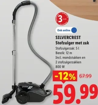 Aanbieding: Stofzuiger met zak