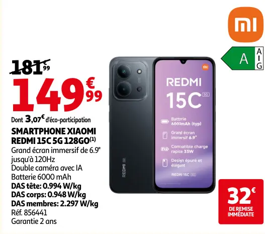 Promotie: Smartphone XIAOMI REDMI 15c 5g 128go