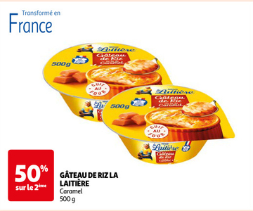 Aanbieding: GÂTEAU DE RIZ LA LAITIÈRE Caramel 50% sur le 2ème 