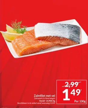 Aanbieding: Zalmfilet met vel