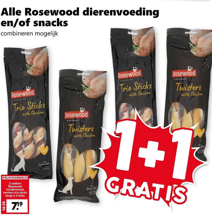 Aanbieding: Rosewood dierenvoeding en/of snacks