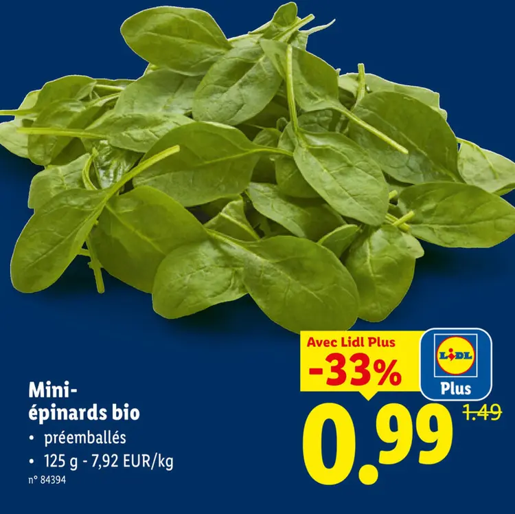 Offre: Mini-épinards bio