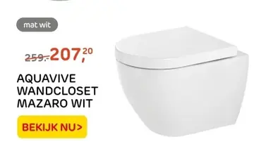 Aanbieding: AQUAVIVE WANDCLOSET MAZARO WIT