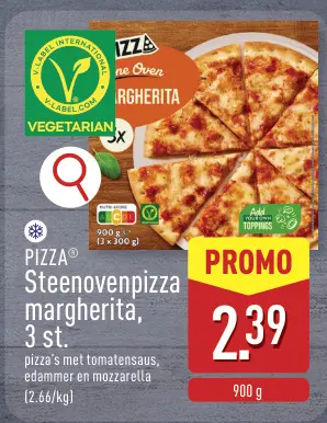 Promotie: PIZZA® Steenovenpizza margherita, 3 st.