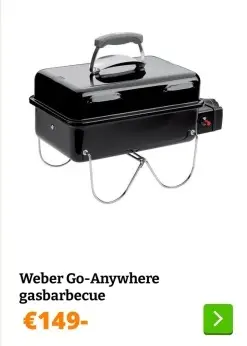Aanbieding: Weber Go-Anywhere gasbarbecue
