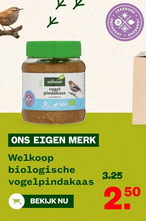 Aanbieding: Biologische vogelpindakaas