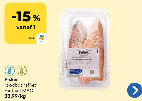 Promotie: Fisker roodbaarsfilet met vel