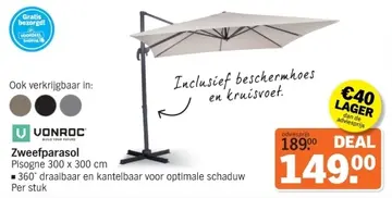 Aanbieding: Vonroc Zweefparasol