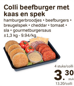 Aanbieding: Colli beefburger met kaas en spek