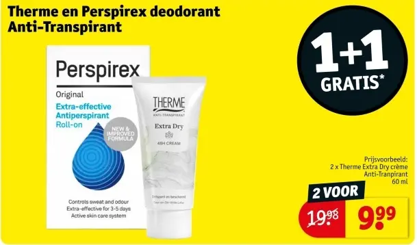 Promotie: Therme en Perspirex deodorant Anti-Transpiran