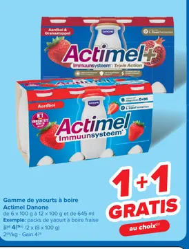 Offre: Gamme de yaourts à boire Actimel Danone