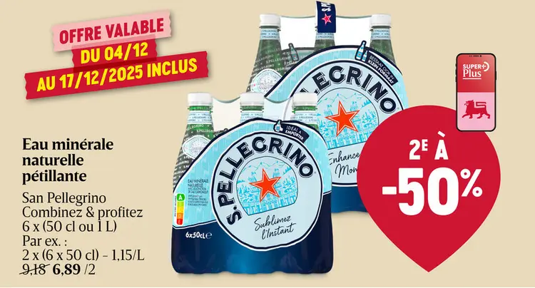 Offre: Eau minérale naturelle pétillante