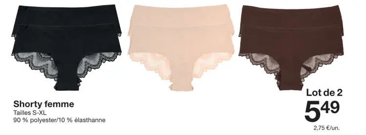 Offre: Shorty femme