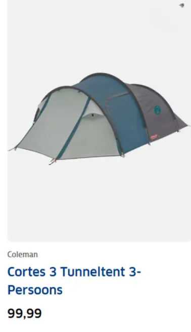 Aanbieding: Cortes 3 Tunneltent 3-Persoons