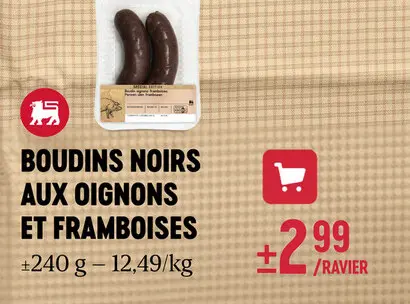 Offre: Boudins noirs aux oignons et framboises