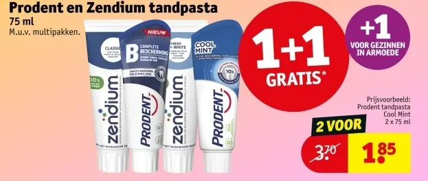 Aanbieding: Prodent en Zendium tandpasta