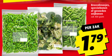 Aanbieding: Broccoliroosjes, sperziebonen of gesneden sni