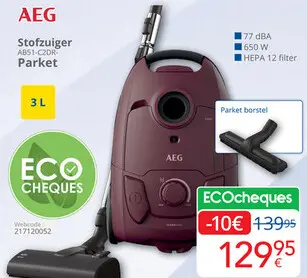 Aanbieding: AEG Stofzuiger ABS1-C2DR-Parket