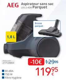 Offre: Aspirateur sans sac Parquet