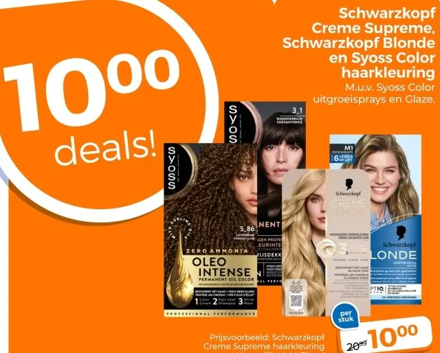Aanbieding: Schwarzkopf Creme Supreme, Schwarzkopf Blonde en syoss color haarkleuring