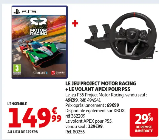 Aanbieding: Project Motor Racing + Le Volant Apex pour PS