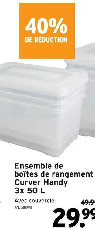 Offre: Ensemble de boîtes de rangement