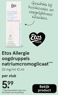 Aanbieding: Allergie oogdruppels natriumcromoglicaat