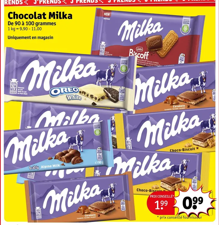 Offre: Chocolat Milka