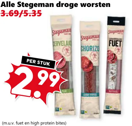 Aanbieding: Droge worsten