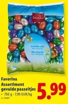 Promotie: Assortiment gevulde paaseitjes