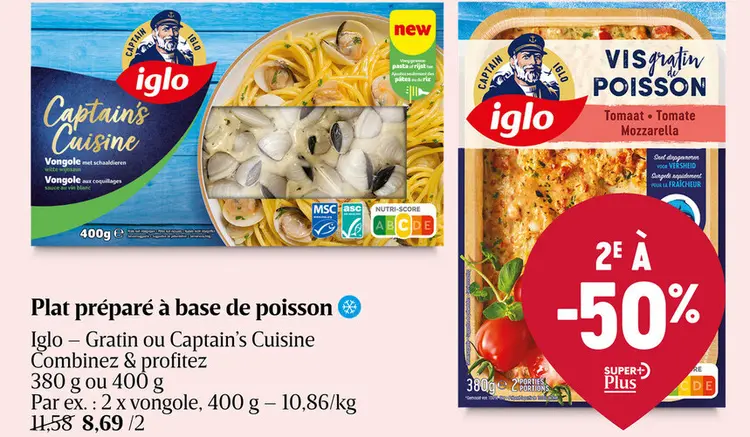 Offre: Plat préparé à base de poisson Iglo
