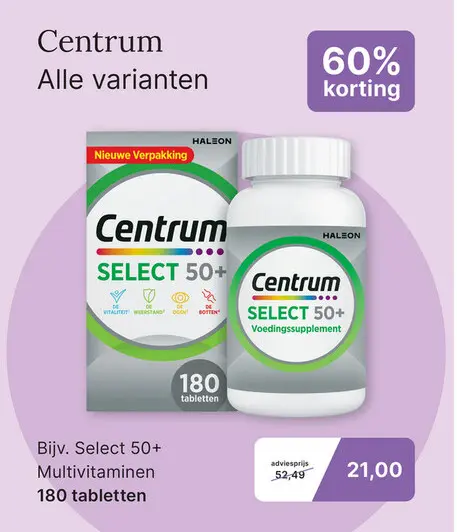 Aanbieding: Centrum Select 50+ Multivitaminen