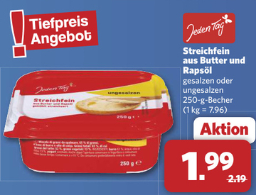 Aanbieding: Streichfein aus Butter und Rapsöl