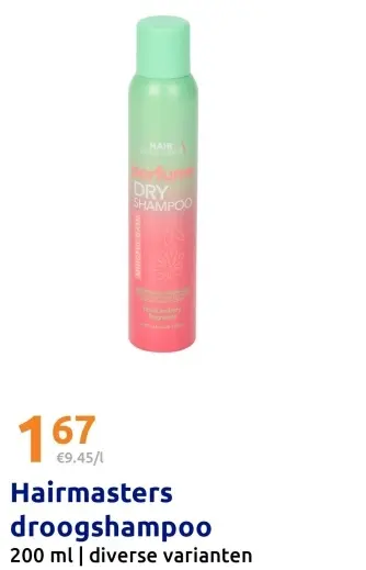 Aanbieding: Hairmasters droogshampoo