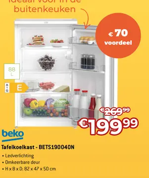 Aanbieding: Tafelkoelkast - BETS190040N