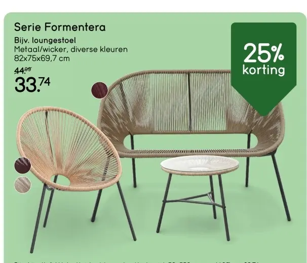 Aanbieding: Serie Formentera loungestoel