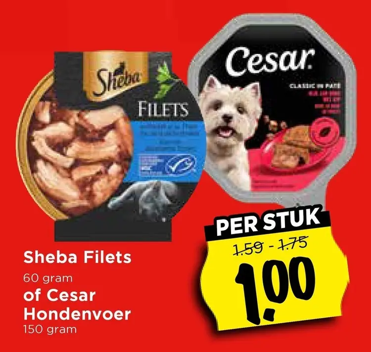 Aanbieding: Sheba Filets of Cesar Hondenvoer