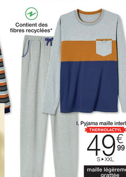 Offre: Pyjama maille interlock Thermolactyl