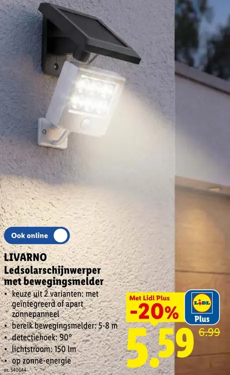 Promotie: LIVARNO Ledsolarschijnwerper met bewegingsmelder