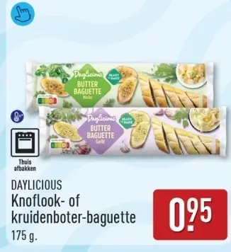 Aanbieding: Knoflook- of kruidenboter-baguette