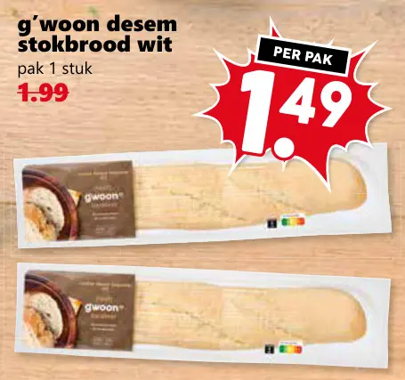 Aanbieding: Desem stokbrood wit