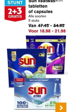Aanbieding: Sun vaatwas tabletten of capsules
