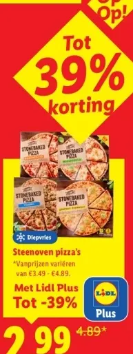 Aanbieding: Steenoven pizza's
