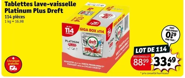 Offre: Tablettes lave-vaisselle Platinum Plus