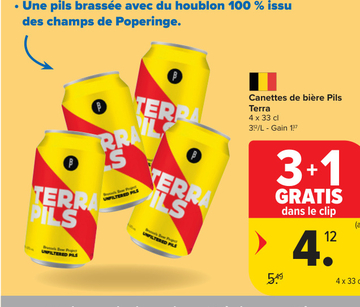 Offre: Canettes de bière Pils Terra