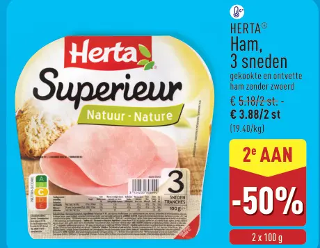 Promotie: Ham, 3 sneden