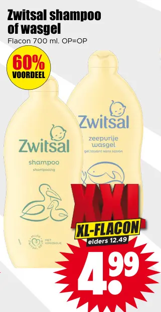 Aanbieding: Zwitsal shampoo of wasgel
