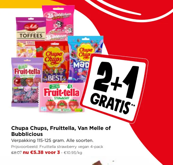 Promotie: Chupa Chups, Fruittella, Van Melle of Bubblicious